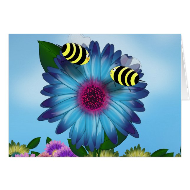 Reunión de Abejas de miel personalizado sobre Flor (Anverso (Horizontal))