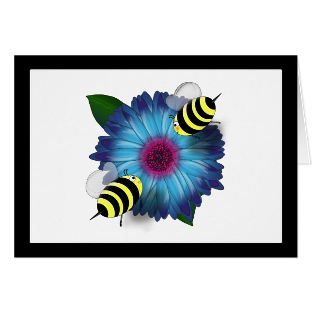 Reunión de Abejas de miel personalizado sobre Flor (Anverso (Horizontal))