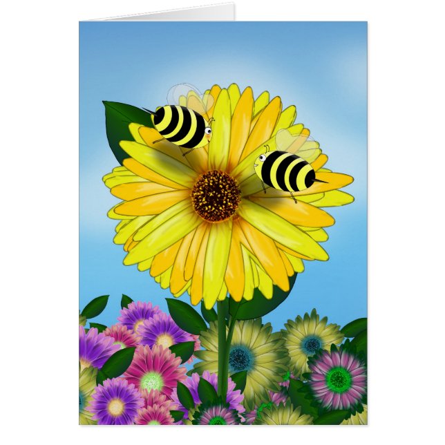 Reunión de Abejas de miel personalizado sobre Flor (Frente)