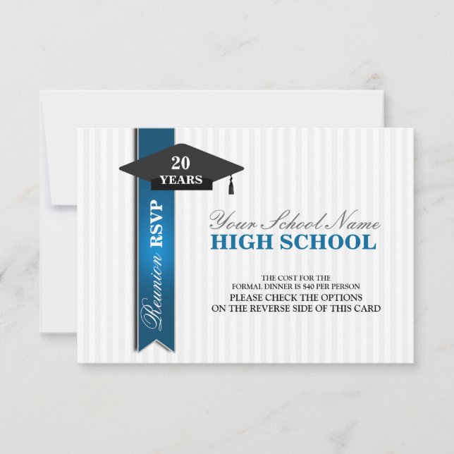 Reunión de clase secundaria RSVP (Anverso)
