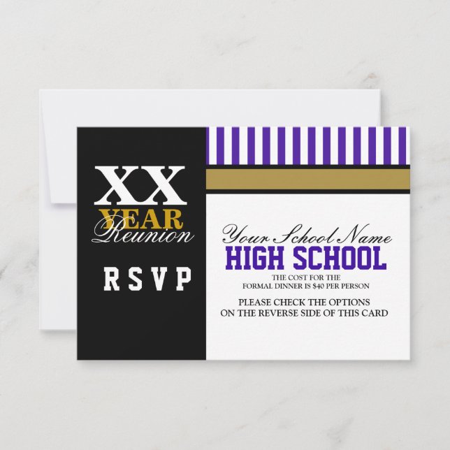 Reunión de clase secundaria RSVP (Anverso)