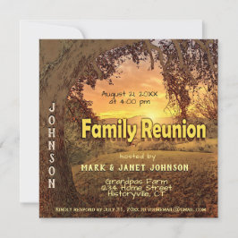 Reunión de familia con la invitación del árbol