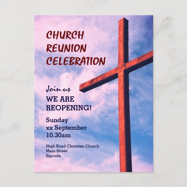 REUNIÓN DE IGLESIA CELEBRACIÓN INVITACIÓN DE REape (Anverso)