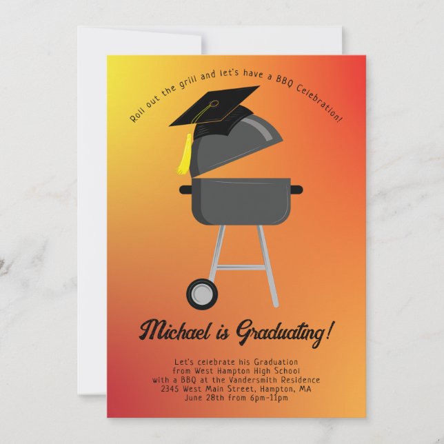 Reunión de invitación para la fiesta de graduación (Anverso)