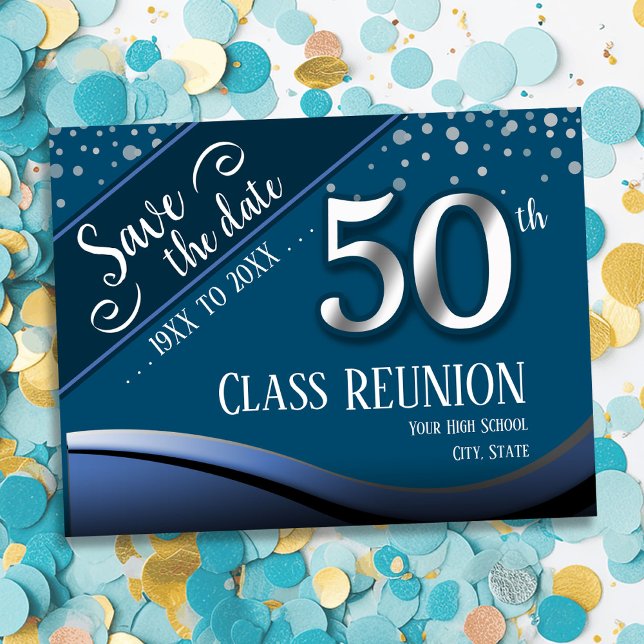 Reunión de la 50ª Promoción Anuncio Azul Elegante  (Subido por el creador)