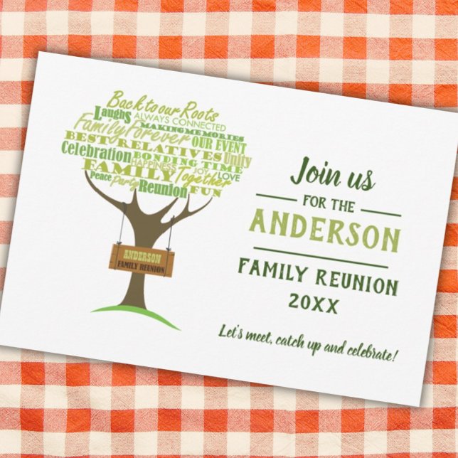 Reunión de la familia verde salva la invitación a  (Green Family Reunion Invitation)