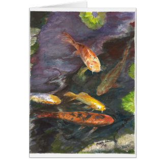 Reunión de los pescados de Koi