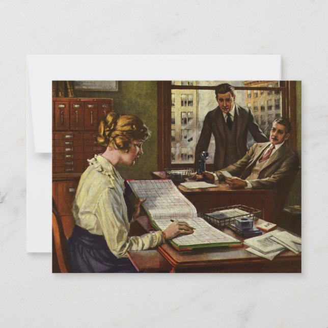 Reunión de negocios de vintage, Oficina con ejecut (Anverso)