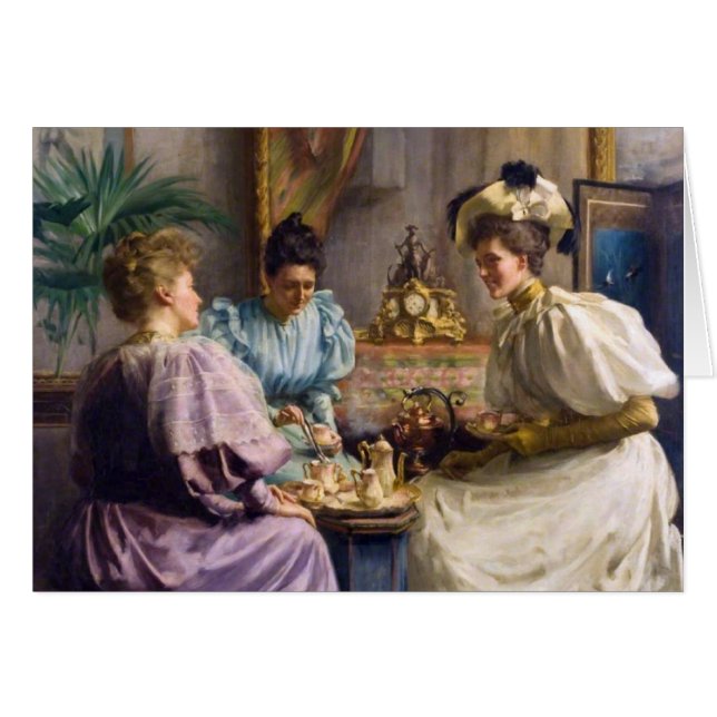 Reunión de Té de Tarde Elegante Eduardiana  (Anverso (Horizontal))