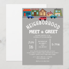 Reunión de vecinos e invitación de bienvenida