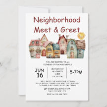 Reunión de vecinos e invitación de bienvenida