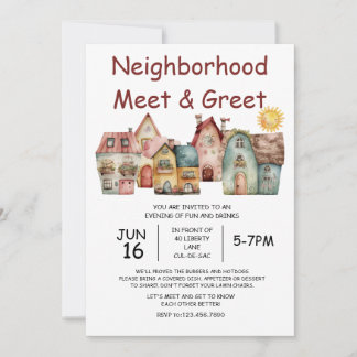 Reunión de vecinos e invitación de bienvenida