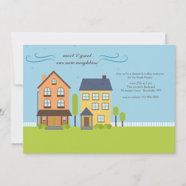 Reunión de vecinos e invitación de bienvenida (Anverso)