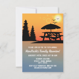 Reunión familiar al aire libre o invitación de vac