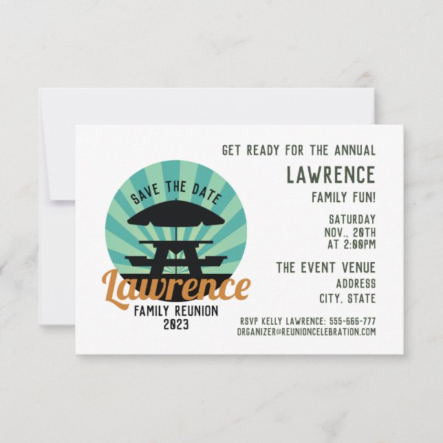 Reunión Familiar Guardar Tarjeta De Fecha (Anverso)