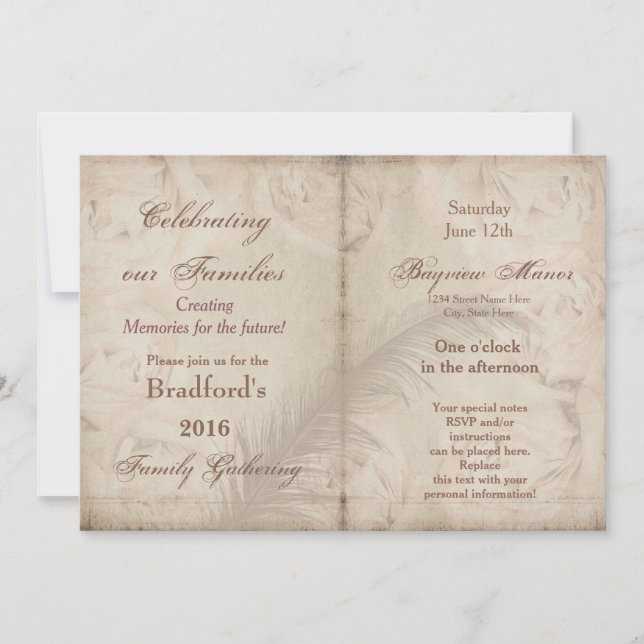 Reuniones familiares - Invitaciones - FLORAL DE VI (Anverso)