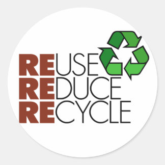 Reutilizar Reducir pegatinas de reciclaje