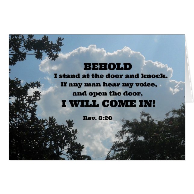 Rev. 3:20 Behold I stand at the door and knock... (Anverso (Horizontal))