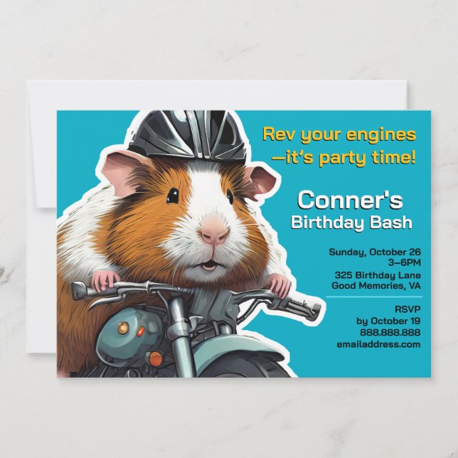 ¡Rev tus motores, es hora de fiesta! invitación (Anverso)
