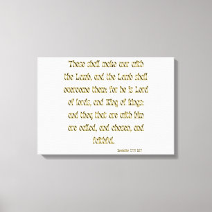 Revelación 17:14 Biblia contra arte de pared KJV