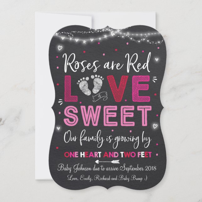 Revelación de bebé de Invitación de embarazo de Sa (Anverso)