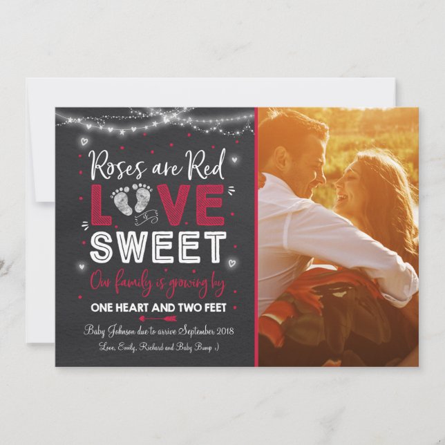 Revelación de bebé de Invitación de embarazo de Sa (Anverso)