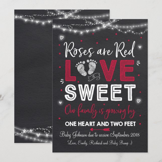 Revelación de bebé de Invitación de embarazo de Sa (Anverso / Reverso)