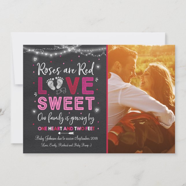 Revelación de bebé de Invitación de embarazo de Sa (Anverso)