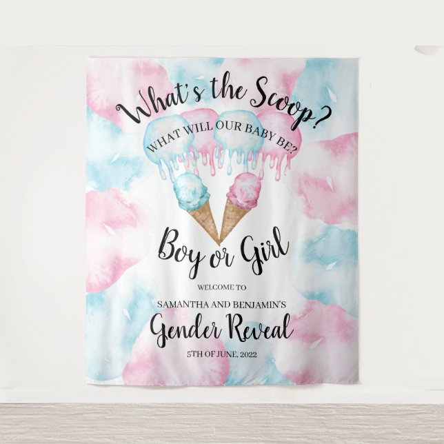 Revelación de género de helado fondo. tapiz (Anverso)