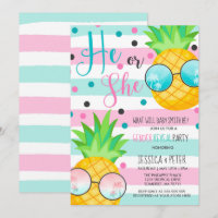 Revelación de invitación a revelar género de piña 