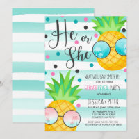 Revelación de invitación a revelar género de piña