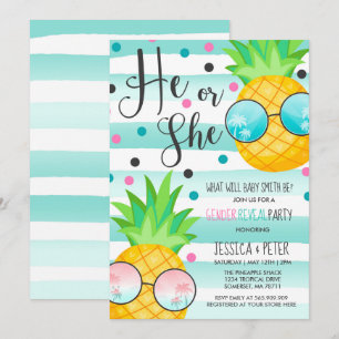 Revelación de invitación a revelar género de piña 