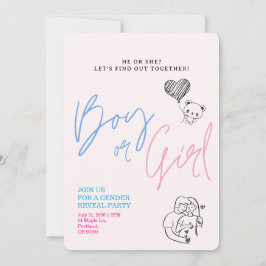 Revelación del sexo del bebé | Invitación minimali