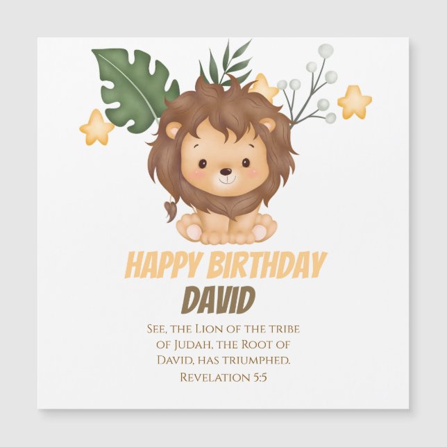 Revelation 5:5 Lion of Judah Christian Greetings  (Anverso)
