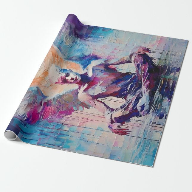 Reverencia y Sunrise, Collage de papel Ángel Guard (Desenrollado)