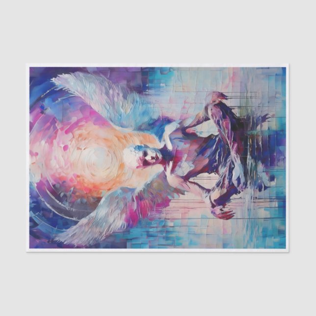 Reverencia y Sunrise, Collage de papel Ángel Guard (Anverso)