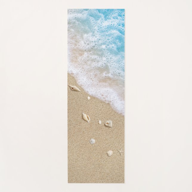 Reversible Blue Beach Waves Yoga Mat (Anverso)