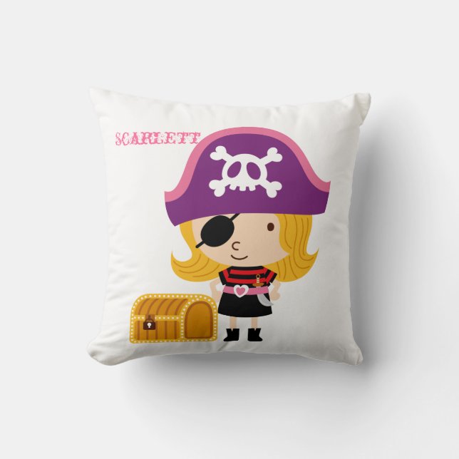 Reversible de la almohada del pirata del chica de (Anverso)