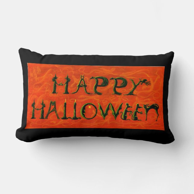REVERSIBLE lumbar de la almohada de Halloween (Anverso)
