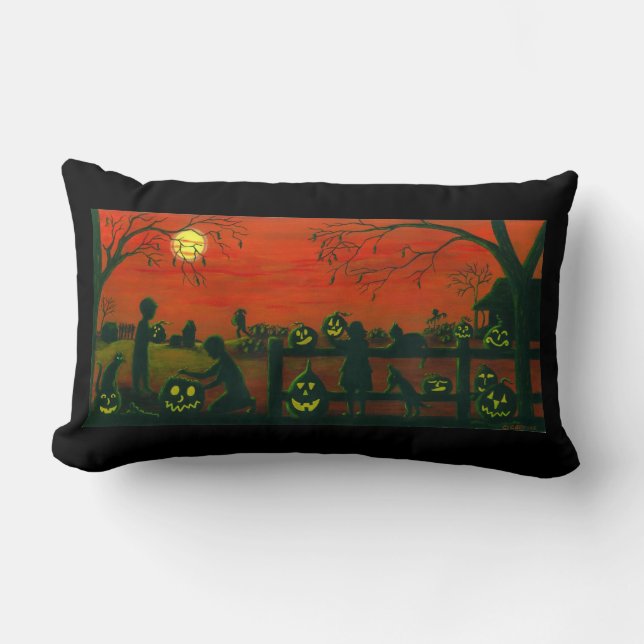 REVERSIBLE lumbar de la almohada de Halloween (Anverso)