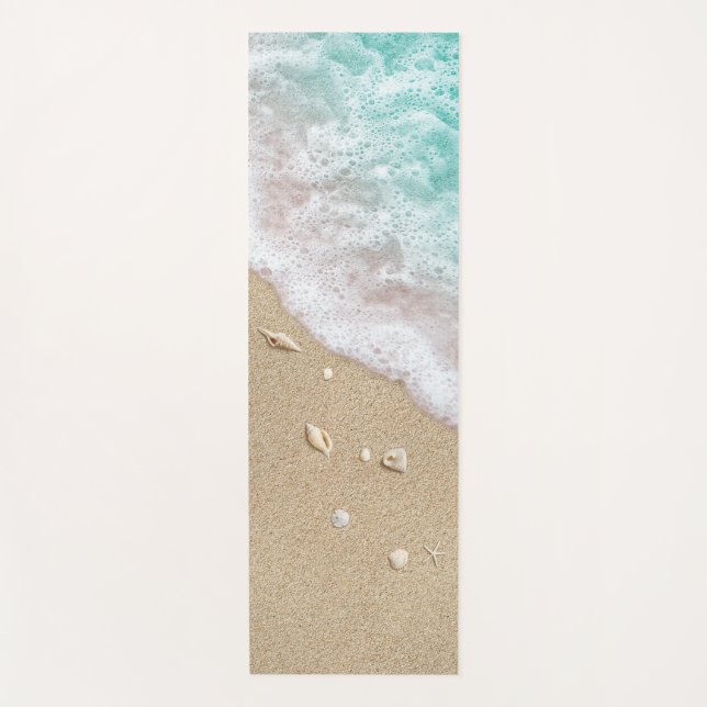 Reversible Turquoise Beach Waves Yoga Mat (Anverso)