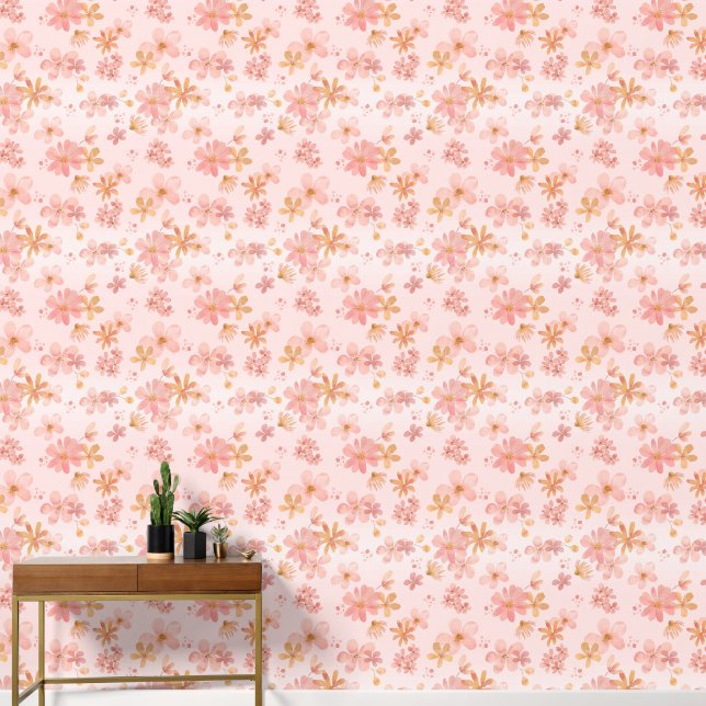 Revestimiento de pared de flores suaves en flor |  (Pasillo)