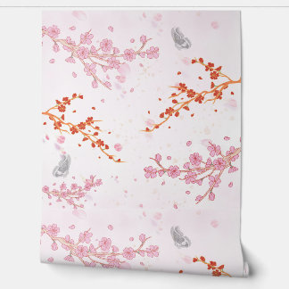 Revestimiento de pared floral rosa suave | Papel p