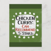 Revisión de curry de pollo 5 estrellas postal