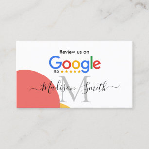 Revisión de Google con tarjeta profesional de enla