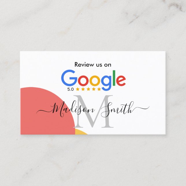 Revisión de Google con tarjeta profesional de enla (Anverso)