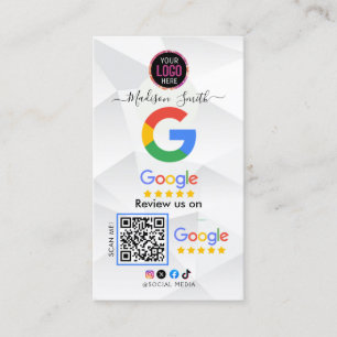 Revisión de Google con tarjeta profesional de enla