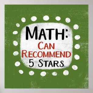 Revisión de matemáticas 5 estrellas arte de pared 