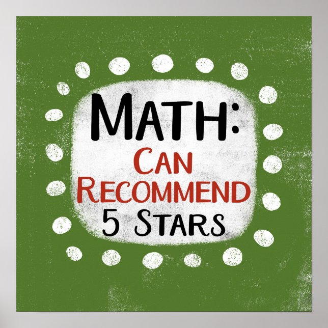 Revisión de matemáticas 5 estrellas arte de pared  (Frente)