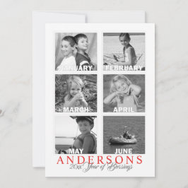 Revisión de tarjeta multifoto de doble cara de año